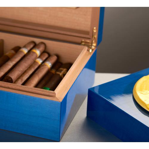 Morici Roma Petrolio Cigar Humidor - 50 Cigar Capacity - Sugar Paper